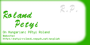 roland petyi business card
